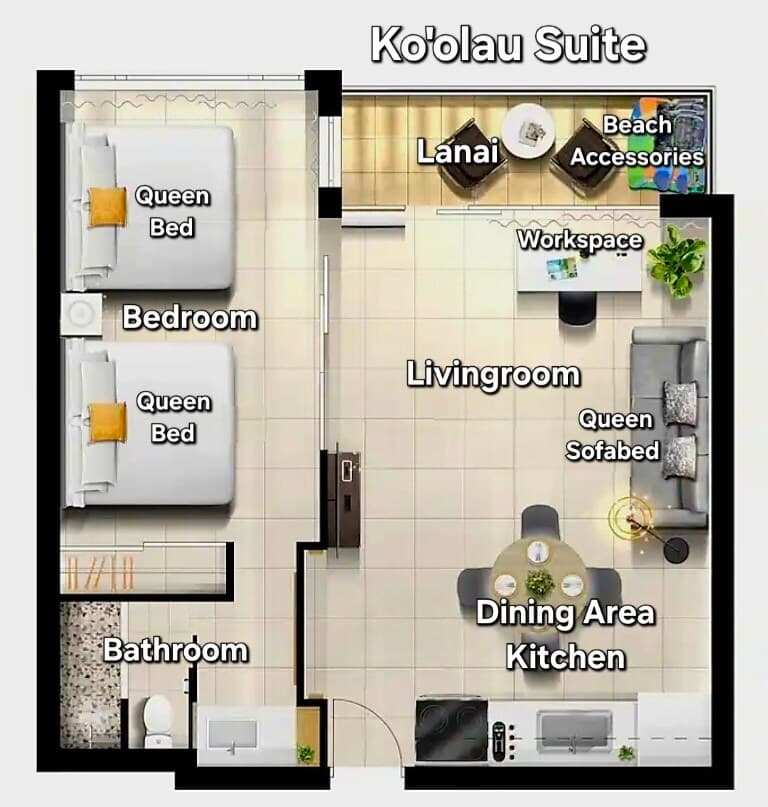 Condo in Honolulu · ★4.89 · 1 bedroom · 3 beds · 1 private bath - Photo 3