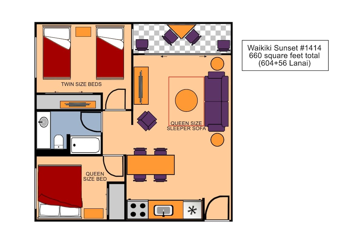 Condo in Honolulu · ★4.7 · 2 bedrooms · 4 beds · 1 private bath - Photo 2